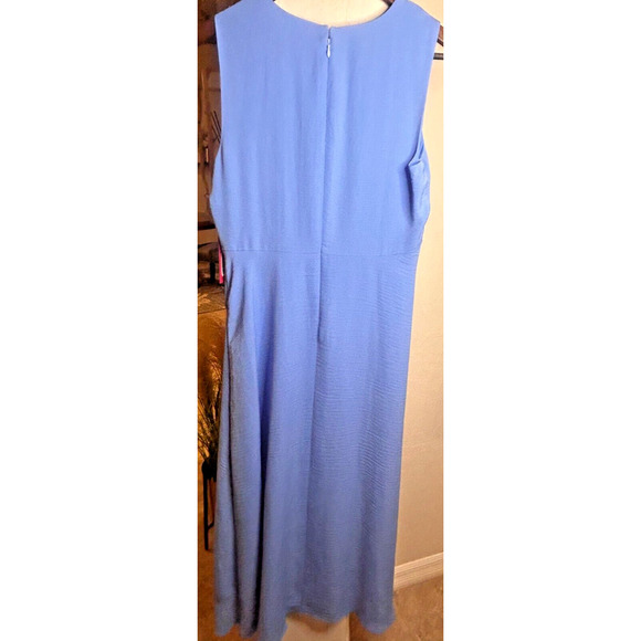 VINCE CAMUTO Rumple Twill Flutter-Hem Dress Blue Size 4 NWT - Picture 4 of 6